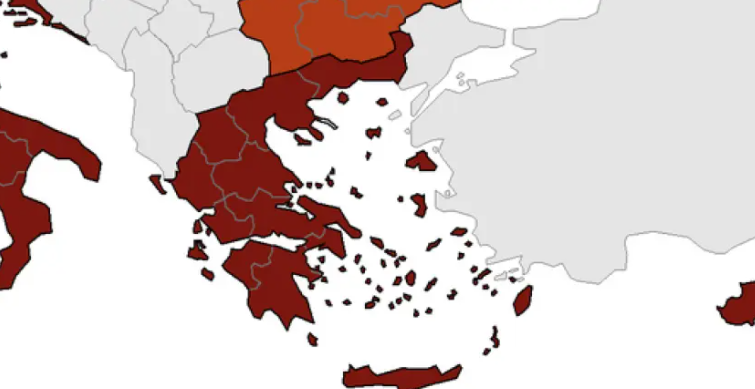 ECDC: Παραμένει στο «βαθύ κόκκινο» η Ελλάδα στον συνδυαστικό χάρτη